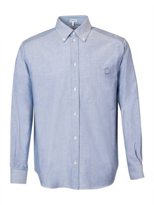 Striped Cotton Long-Sleeve Shirt Blue - GUCCI - BALAAN 2