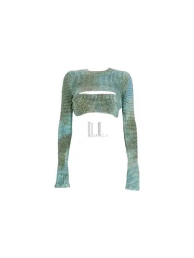 Double Tie-Dye Cut-Out Long Sleeve T-Shirt Blue - OFF WHITE - BALAAN 2