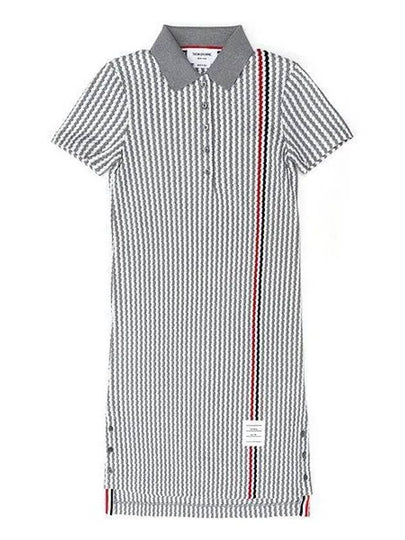 Polo cotton striped midi dress gray - THOM BROWNE - BALAAN 2