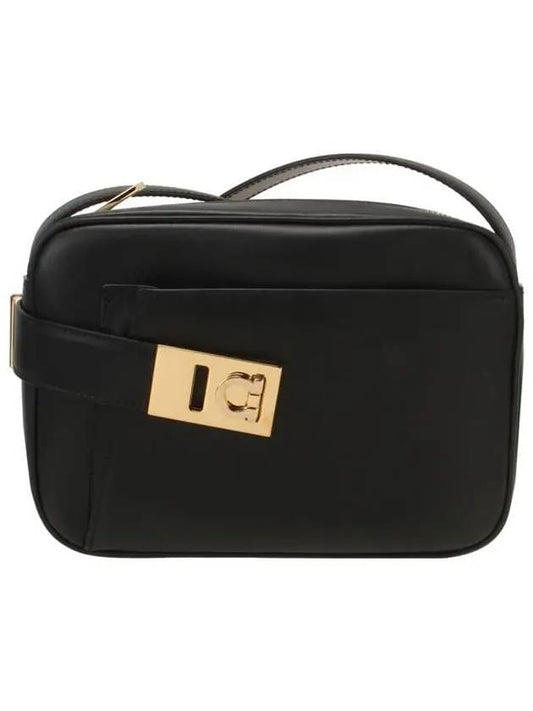 Calfskin Leather Camera Shoulder Bag Black - SALVATORE FERRAGAMO - BALAAN 2