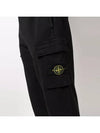 Garment Dyed Cotton Fleece Track Pants Black - STONE ISLAND - BALAAN 4