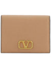 V Logo Signature Flap Compact Half Wallet Rose Canel - VALENTINO - BALAAN 3