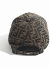 FF Monogram Ball Cap Brown - FENDI - BALAAN 4