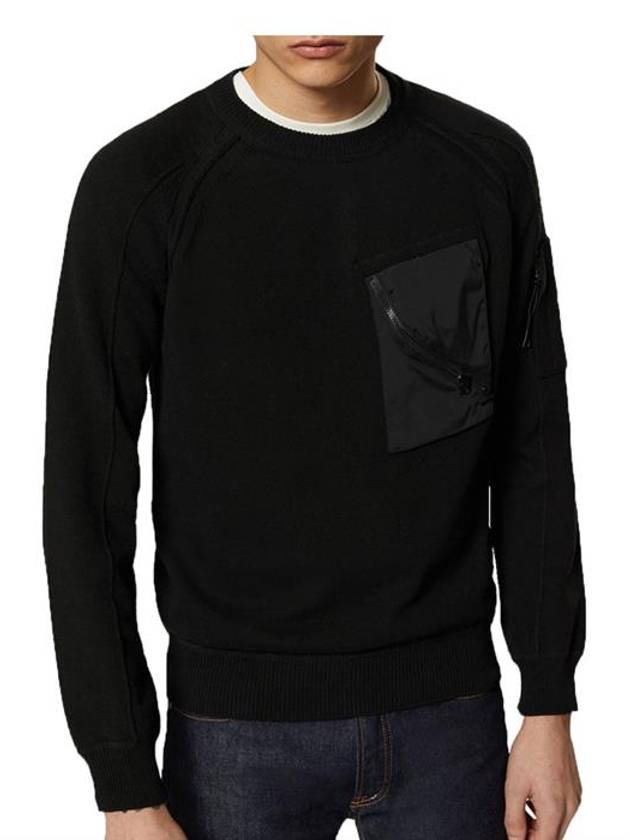 Lens Wappen Pocket Knit Top Black - CP COMPANY - BALAAN 3