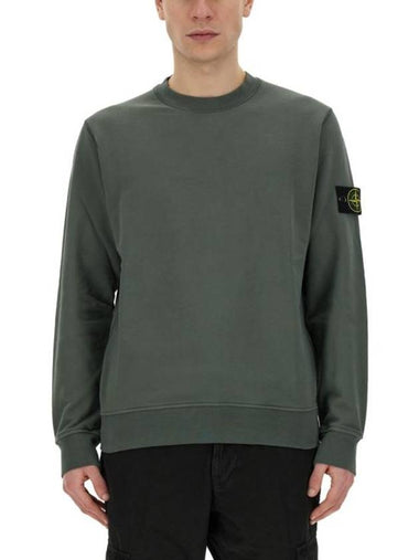 Wappen Patch Garment Dyed Sweatshirt Musk Green - STONE ISLAND - BALAAN 1