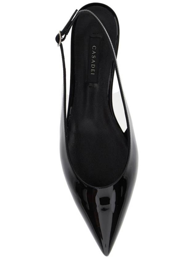 'Miniblade Tiffany' Black Slingback Ballet Shoes In Patent Leather Woman - CASADEI - BALAAN 4