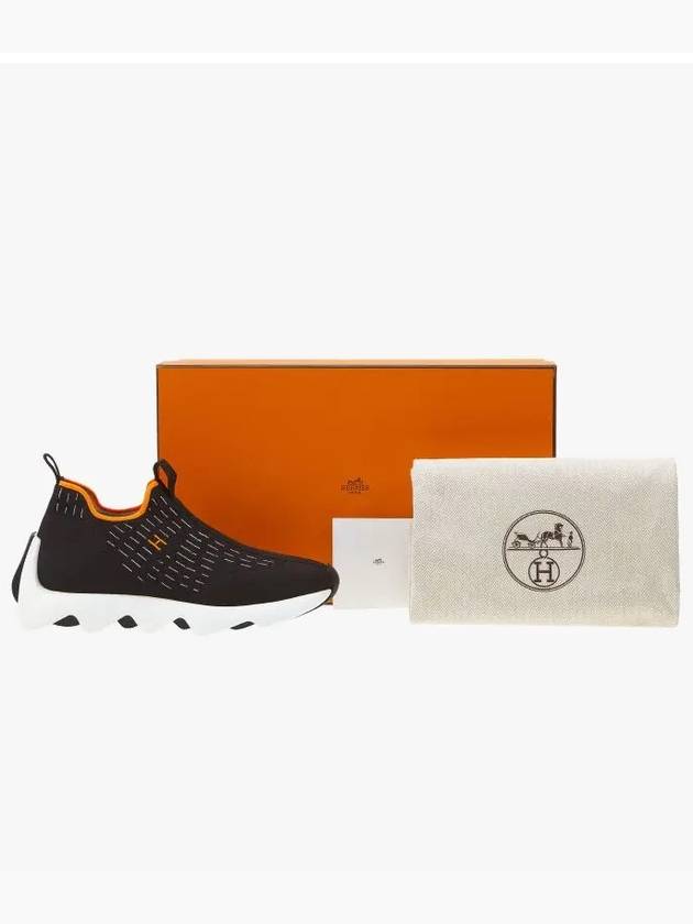 Eclair Knit Low Top Sneakers Black - HERMES - BALAAN 5