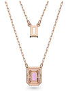 Una Layered Octagon Pendant Necklace Purple Rose Gold - SWAROVSKI - BALAAN 6