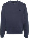 Bold Fox Head Cotton Sweatshirt Ink Blue - MAISON KITSUNE - BALAAN 1