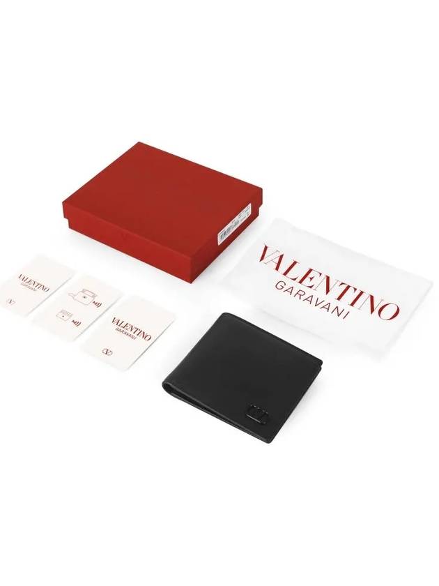 V Logo Signature Half Wallet Black - VALENTINO - BALAAN 5