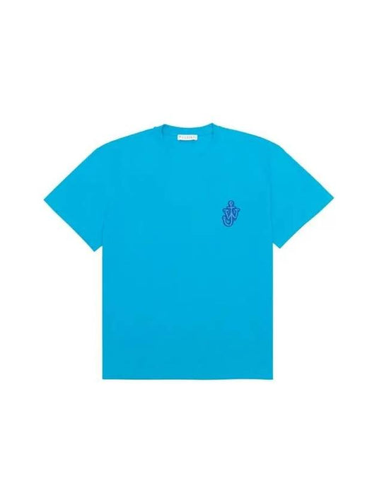 Anchor Patch Cotton Short Sleeve T-Shirt Blue - JW ANDERSON - BALAAN 1