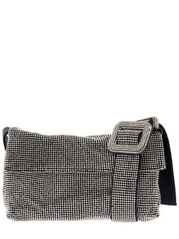 'Vitty La Mignon' Silver Shoulder Bag With Gem Embellishment In Rhinestone Mesh Woman - BENEDETTA BRUZZICHES - BALAAN 1