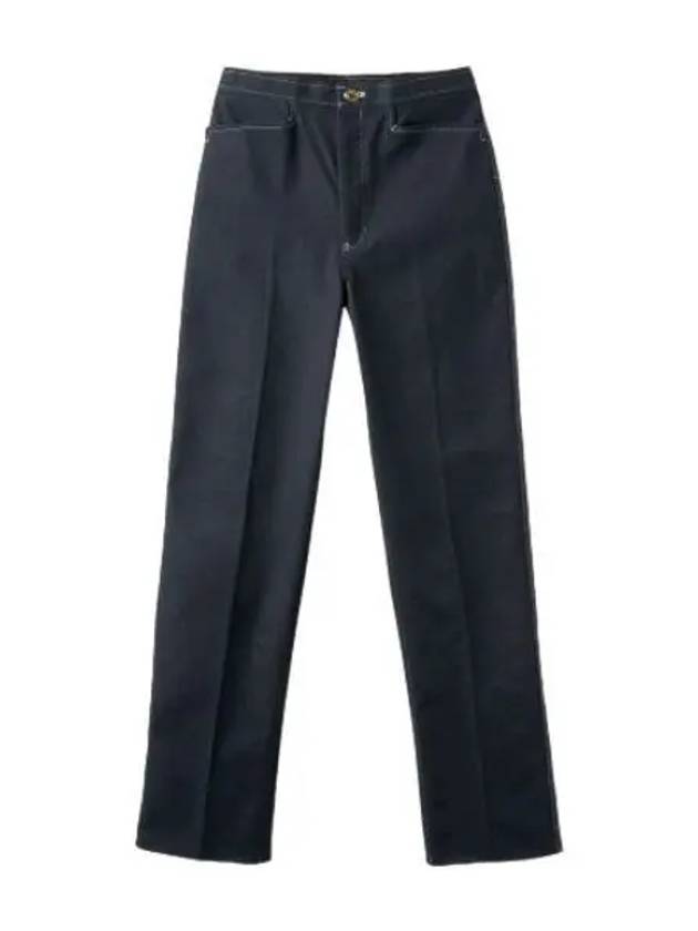 Selvedge track stitch backstrap denim pants navy jeans - THOM BROWNE - BALAAN 1