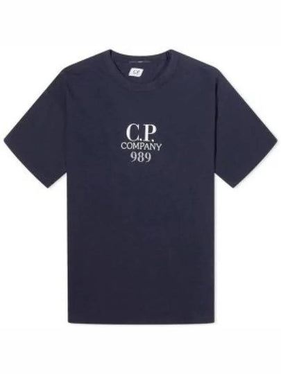 20/1 Jersey Boxy Logo Short Sleeve T-Shirt Navy - CP COMPANY - BALAAN 2