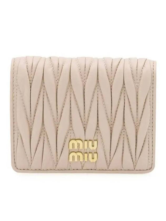 Matelasse Leather Half Wallet Light Pink - MIU MIU - BALAAN 2