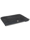 Black Goat Skin Camellia Silver CC Flower New Medium Clutch 22nd - CHANEL - BALAAN 4