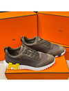 Men's Bouncing Sneakers Brown Mesh H Yellow Black Twotone - HERMES - BALAAN 3