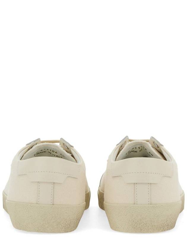 Court Classic SL/06 Embroidered Sneakers In Canvas And Leather Cream - SAINT LAURENT - BALAAN 4