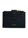 Logo Leather Card Wallet Black - TOM FORD - BALAAN 3