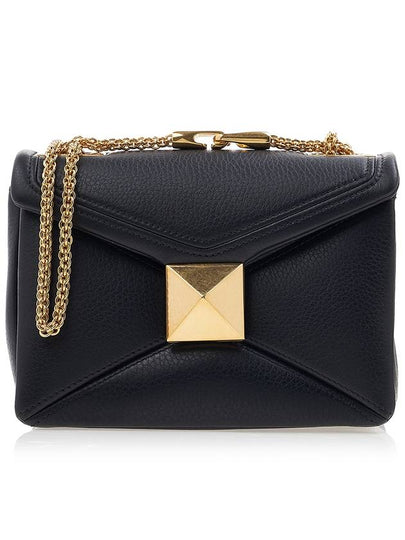 One-Stud Chain Shoulder Bag Black - VALENTINO - BALAAN 2