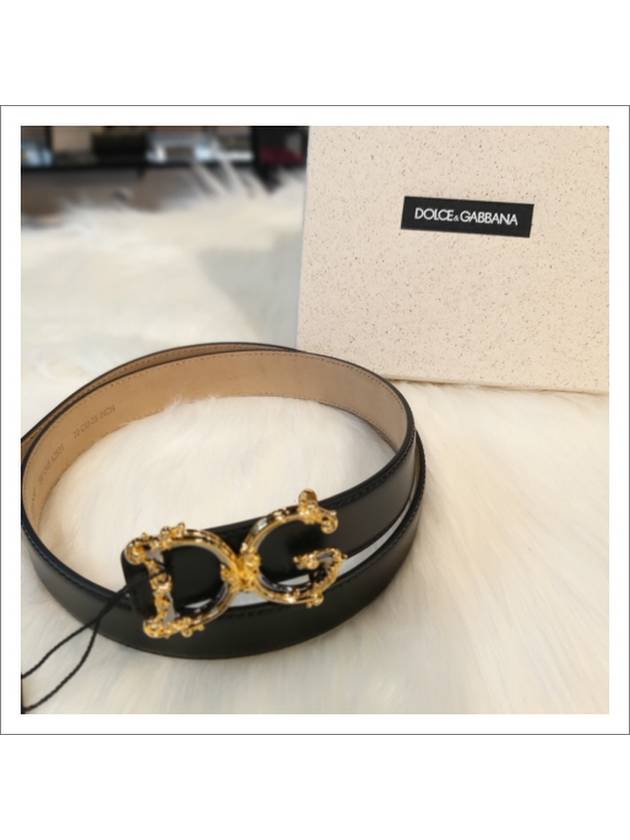 Women's DG Leather Belt Black - DOLCE&GABBANA - BALAAN.