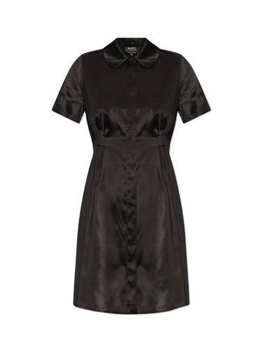 Lilou Peter Pan Collar Midi Dress Black - A.P.C. - BALAAN 1