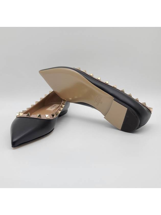 Rockstud Ballerina Flats Black - VALENTINO - BALAAN 7