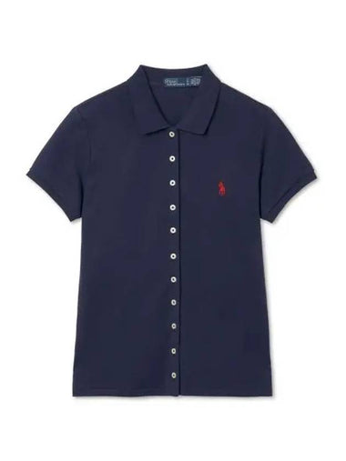 W short sleeve polo mesh shirt navy - POLO RALPH LAUREN - BALAAN 1