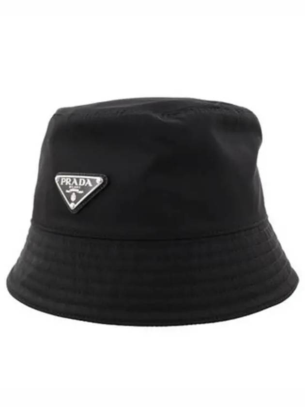 Triangle Logo Re-nylon Bucket Hat Black - PRADA - BALAAN 6