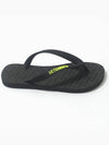 Yellow Logo Strap Flip Flops Black - VETEMENTS - BALAAN.