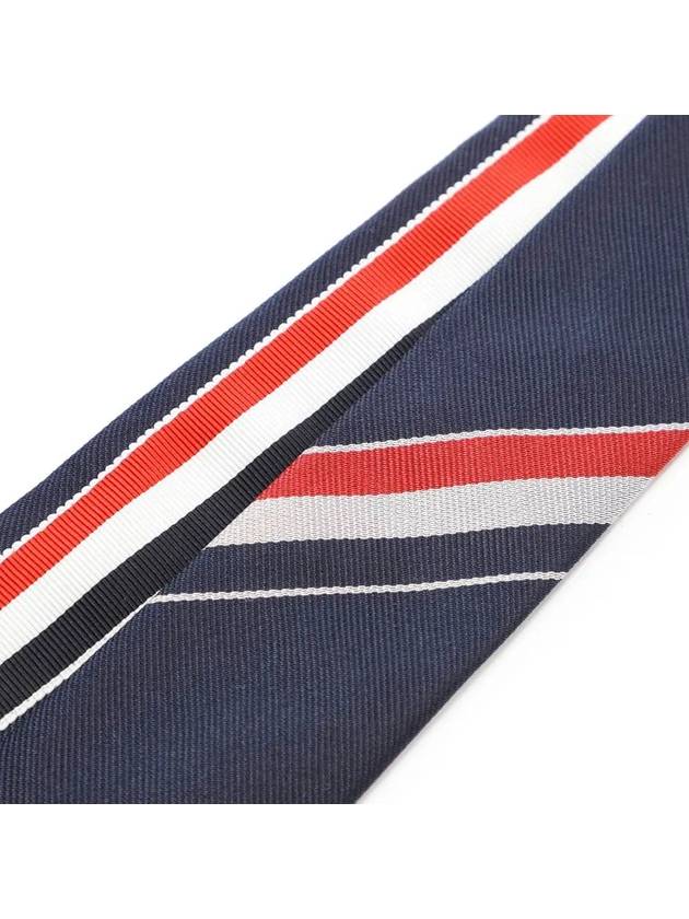 Men's Grosgrain Stripe Tie Dark Navy - THOM BROWNE - BALAAN 6