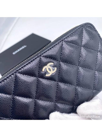 Classic medium wallet zipper caviar black gold AP0226 - CHANEL - BALAAN 2