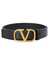 V logo signature leather belt black - VALENTINO - BALAAN 1