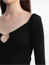 Le haut Pralu Logo Detail Cut-Out Viscose Knit Top Black - JACQUEMUS - BALAAN 3