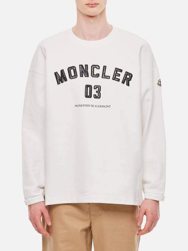 Logo Cotton Sweatshirt White - MONCLER - BALAAN 3