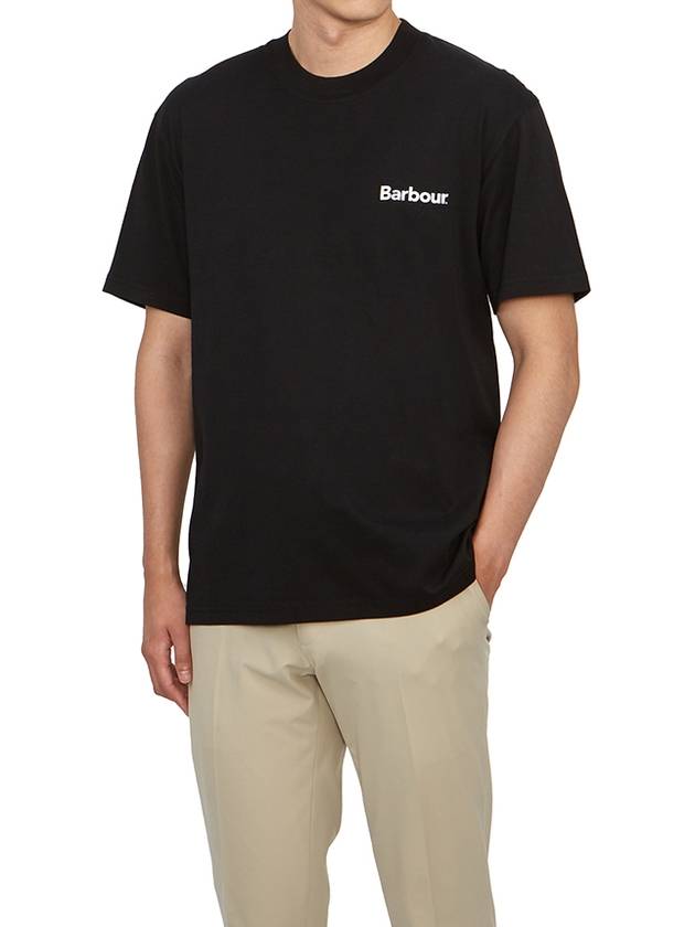 Stowell Cotton Short Sleeve T-Shirt Black - BARBOUR - BALAAN 5