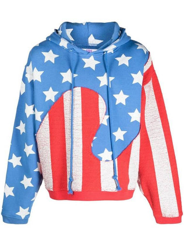 Erl Unisex Stars And Stripes Swirl Hoodie Knit Clothing - ERL - BALAAN 1