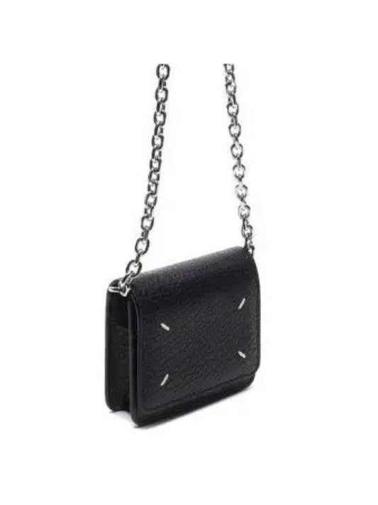 Embroidery Logo Chain Cald Wallet Black - MAISON MARGIELA - BALAAN 2