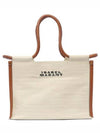 Toledo Embroidery Logo Shopping Tote Bag Ecru - ISABEL MARANT - BALAAN 1