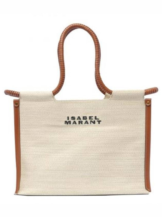 Toledo Embroidery Logo Shopping Tote Bag Ecru - ISABEL MARANT - BALAAN 1