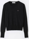 Women's Bea Jumper Embroidered Logo Knit Top Black - VIVIENNE WESTWOOD - BALAAN 2