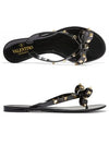 Rubber Rockstud Flip Flops Black - VALENTINO - BALAAN 5