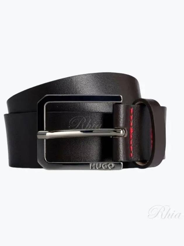 Metal Buckle Leather Belt Black - HUGO BOSS - BALAAN 2