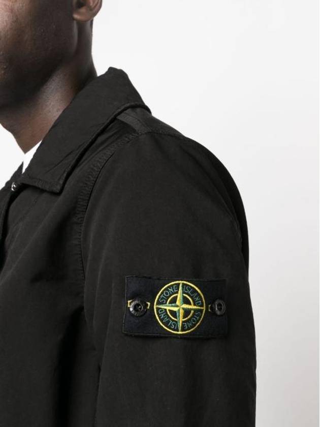 Wappen Patch Single Breasted Jacket Black - STONE ISLAND - BALAAN 6