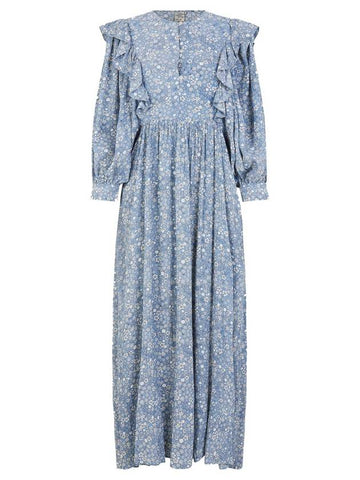 Alona viscose long dress blue - BAUM UND PFERDGARTEN - BALAAN 1