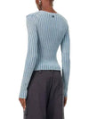 Women s Ribbed Zip Cardigan A60512 DUSBL - ACNE STUDIOS - BALAAN 3