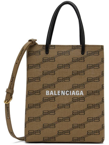 BB Monogram Mini Tote Bag Brown - BALENCIAGA - BALAAN 1