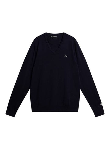 Lymann V-Neck Wool Knit Top Navy - J.LINDEBERG - BALAAN 1