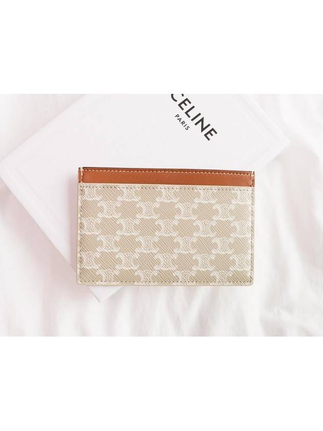 Logo Print Triomphe Canvas Card Holder Grey - CELINE - BALAAN 3