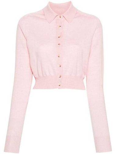 Faux Fur Collar Wool Cardigan Pink - MAX MARA SPORTMAX - BALAAN 1